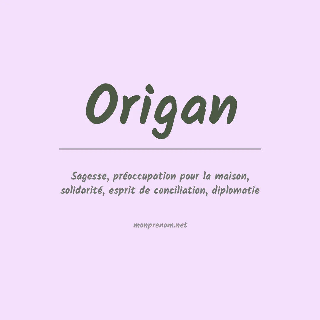 Signification du prénom Origan