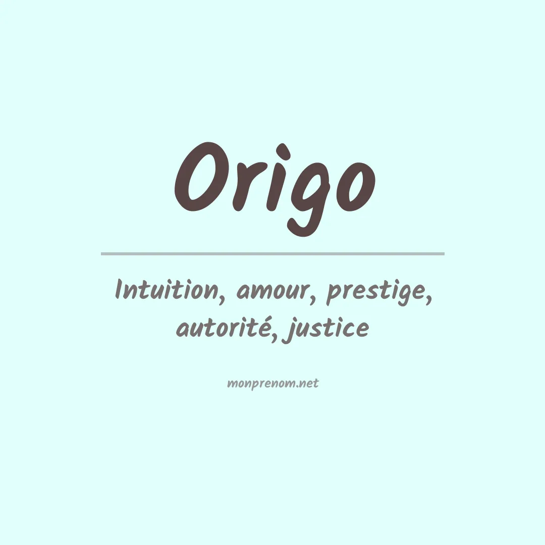 Signification du prénom Origo