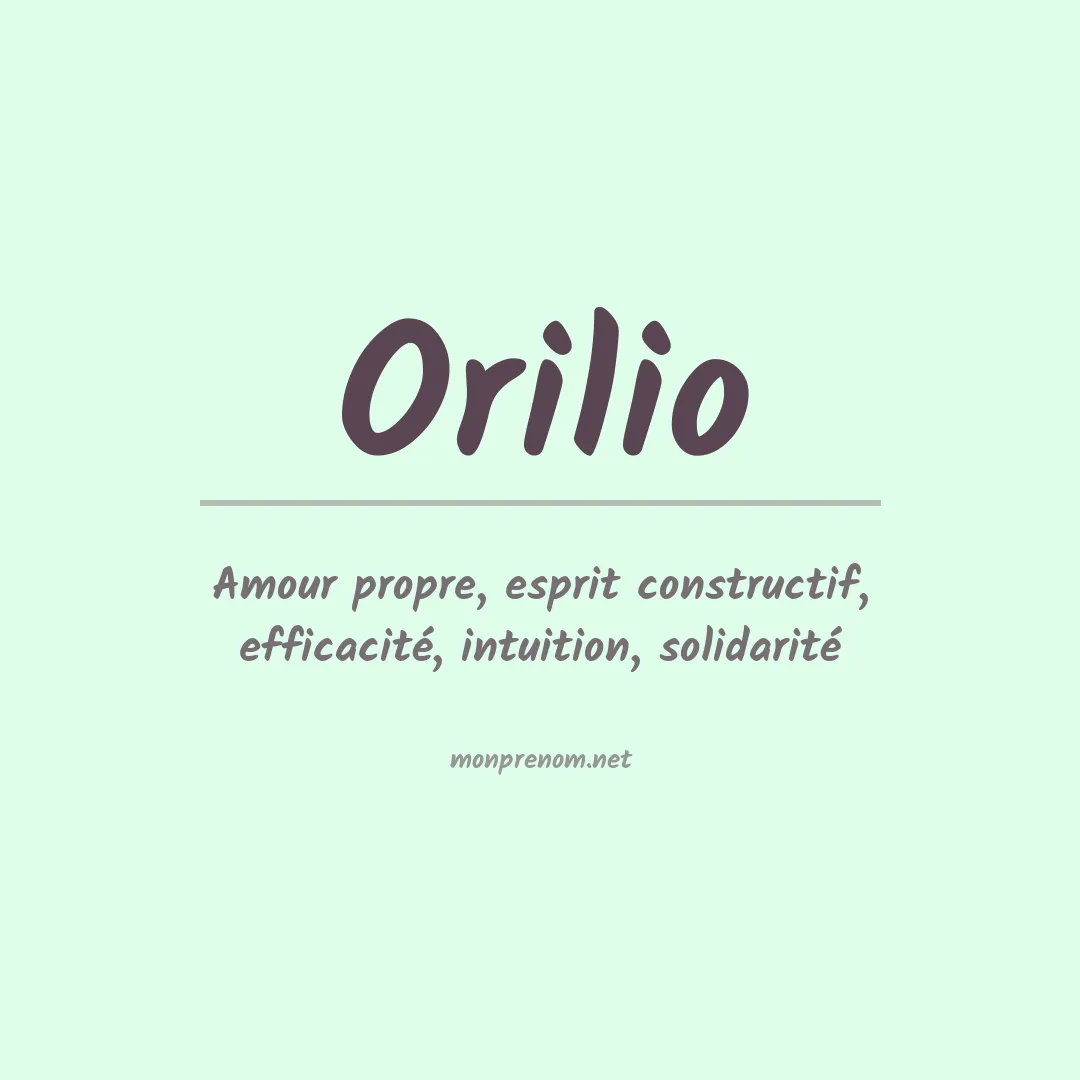 Signification du prénom Orilio