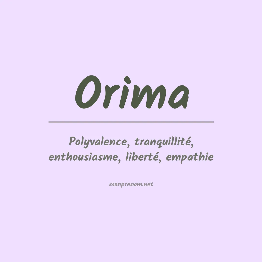 Signification du prénom Orima