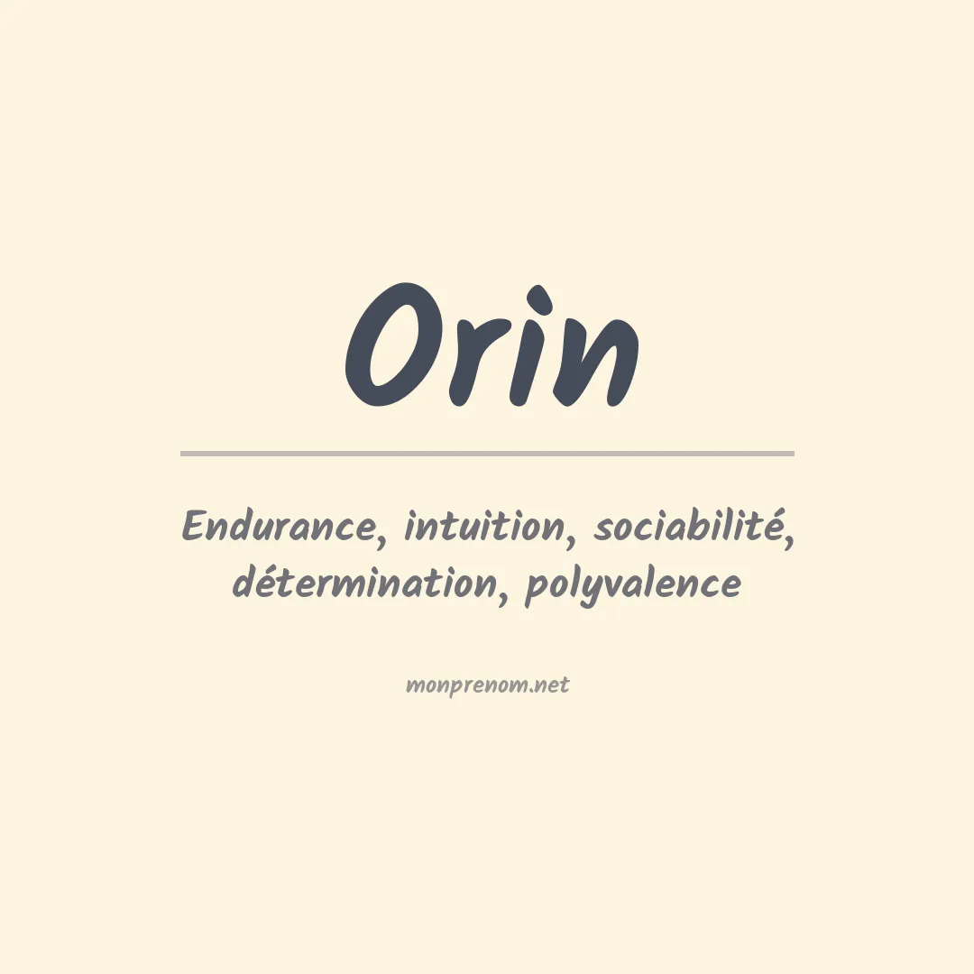 Signification du prénom Orin