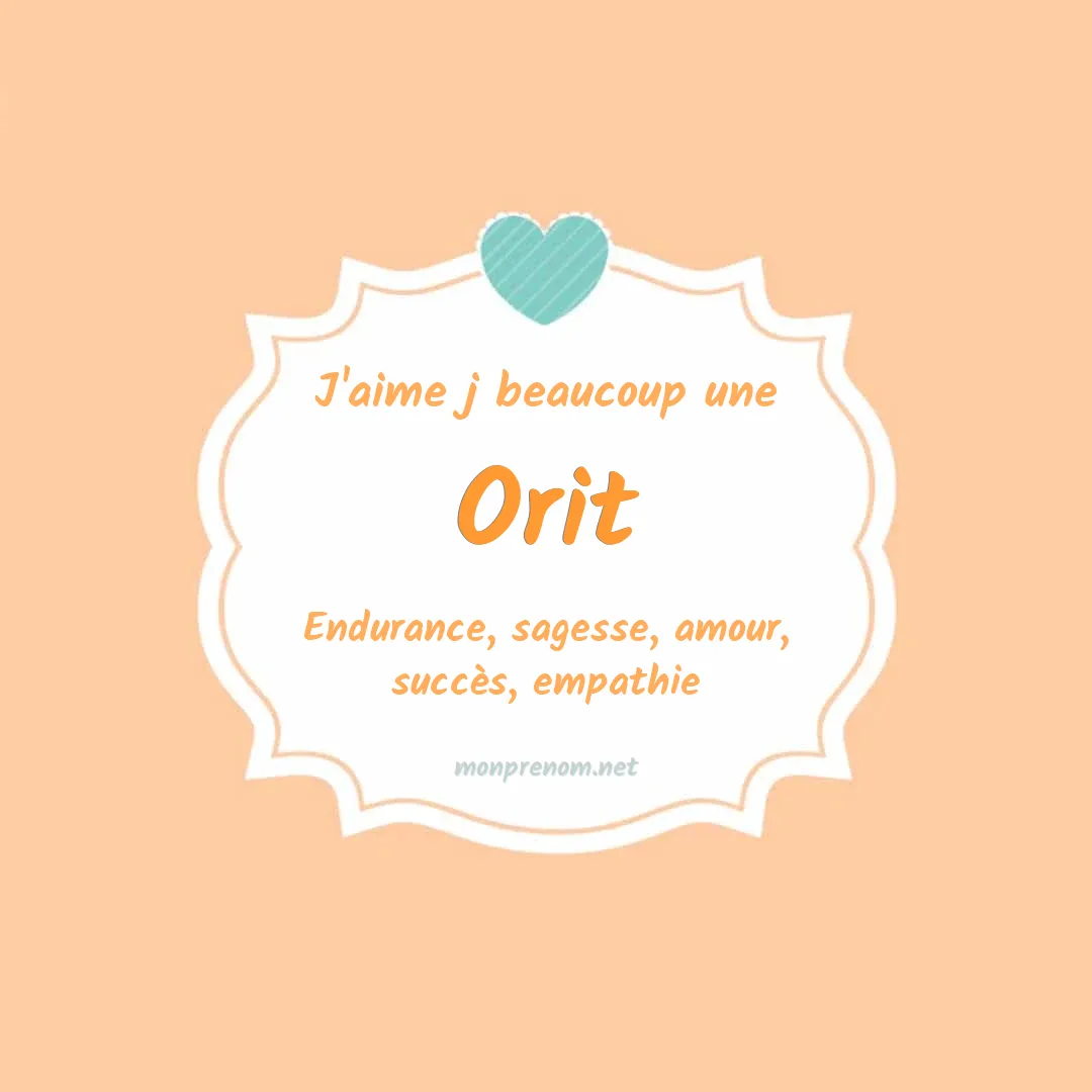 J'aime beaucoup Orit