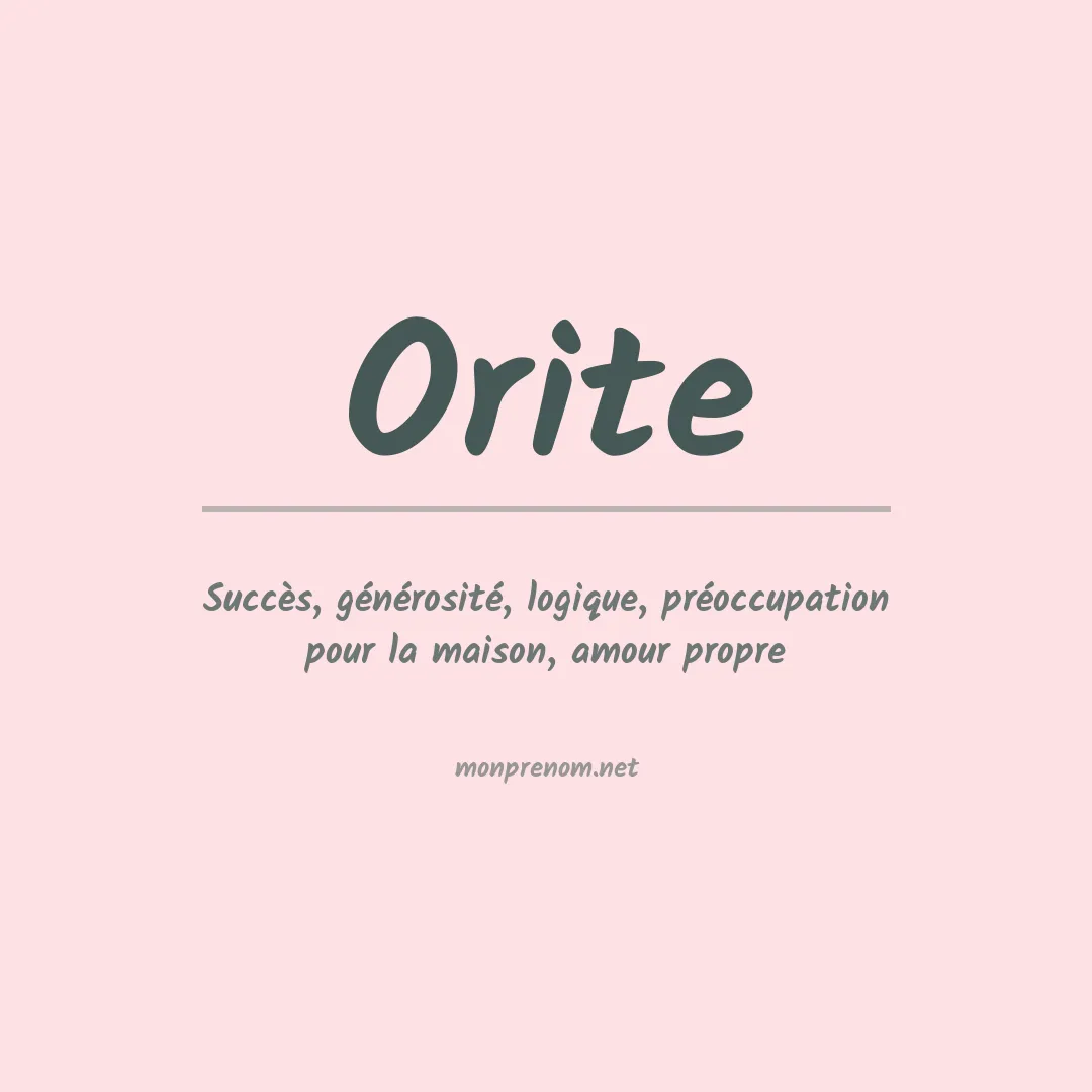 Signification du prénom Orite