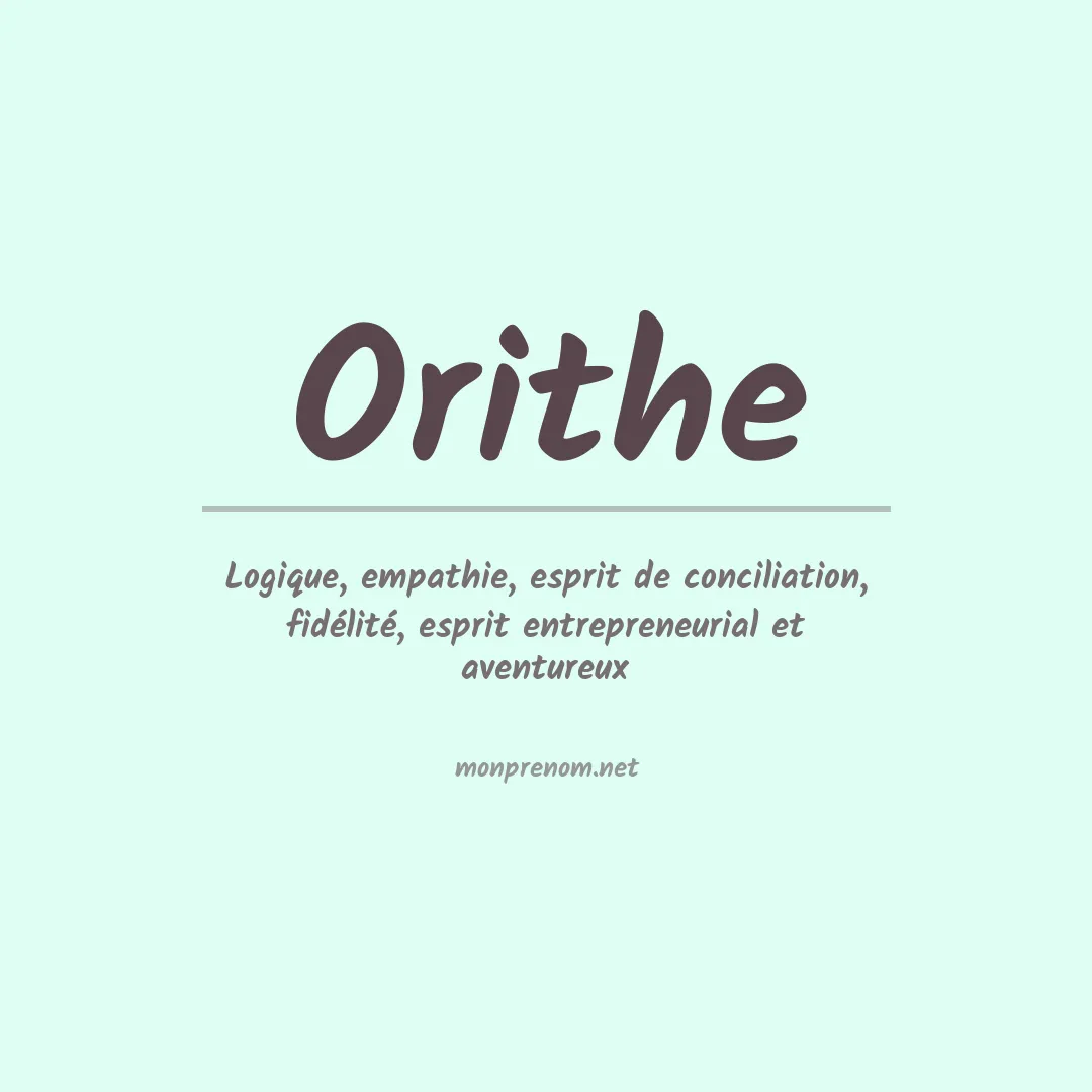 Signification du prénom Orithe