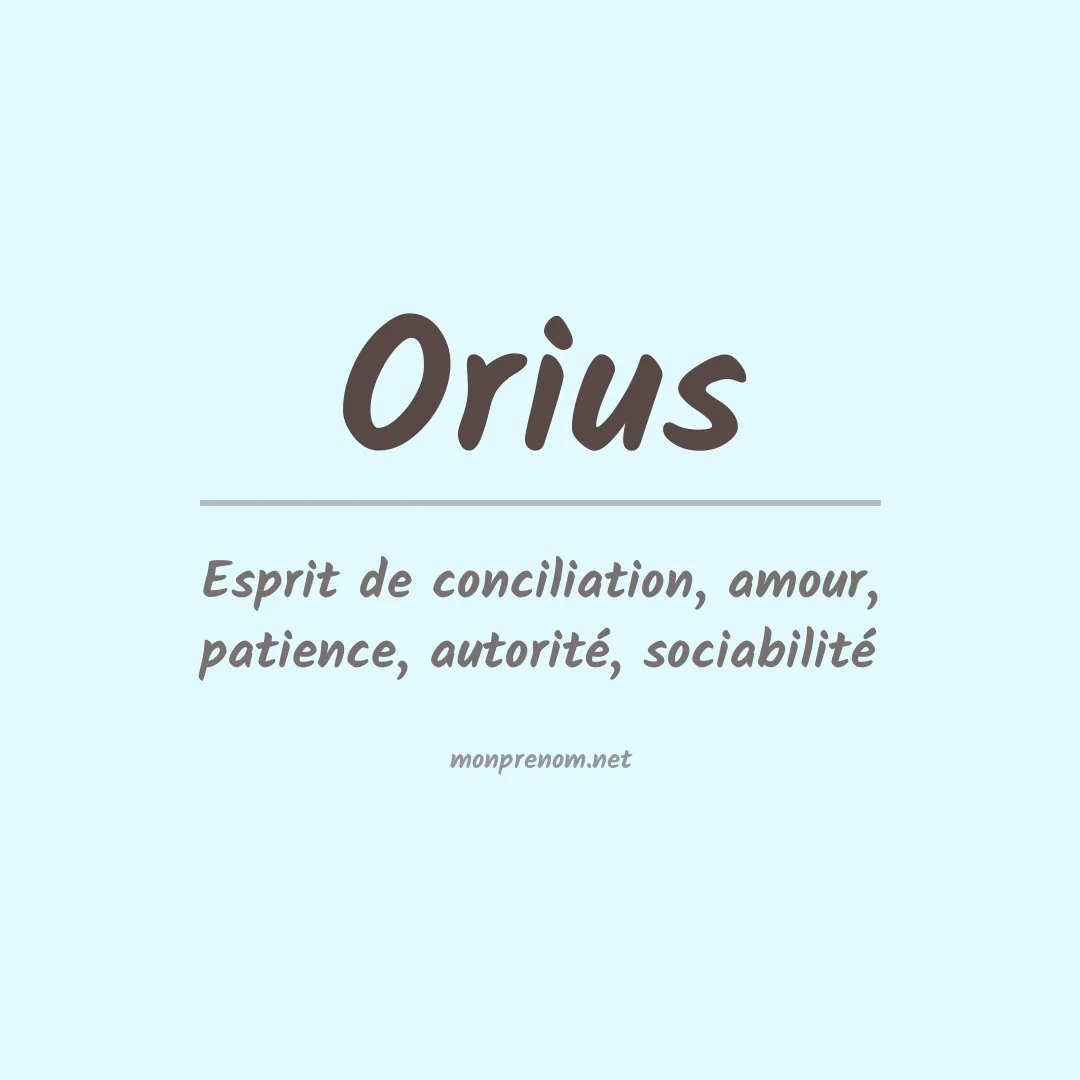 Signification du prénom Orius
