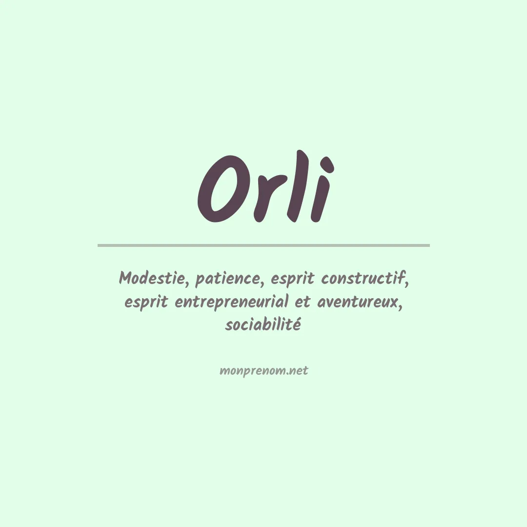Signification du prénom Orli