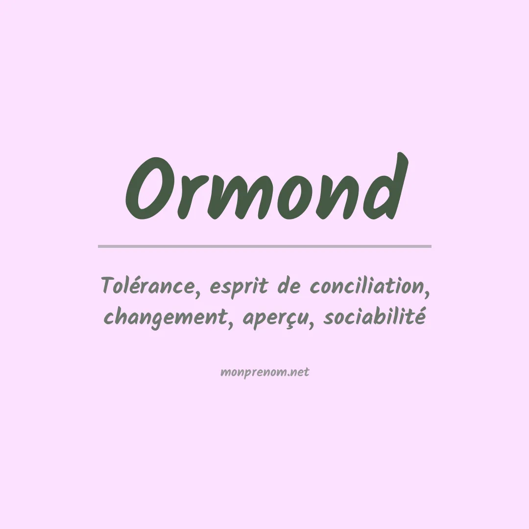 Prénom Ormond