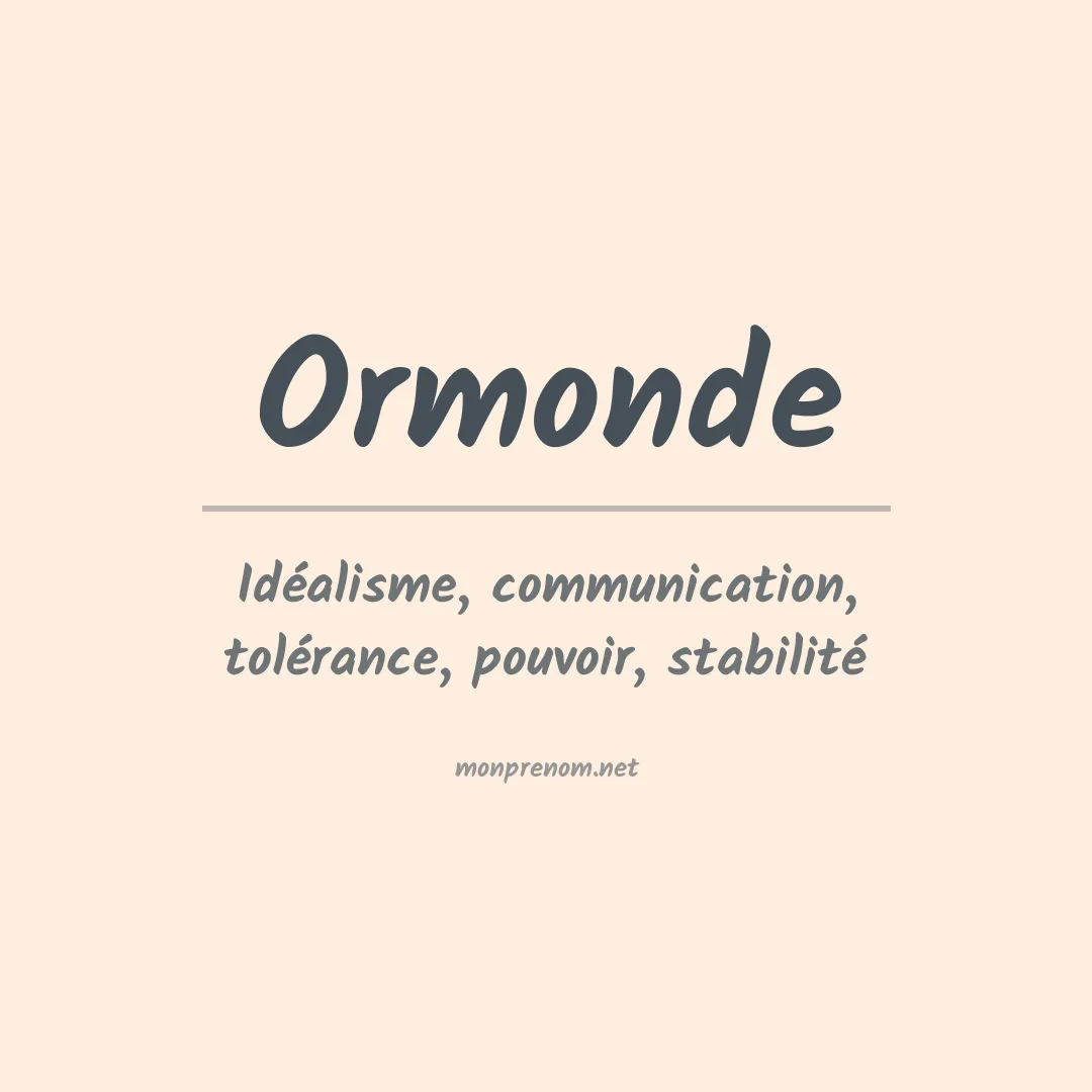 Prénom Ormonde