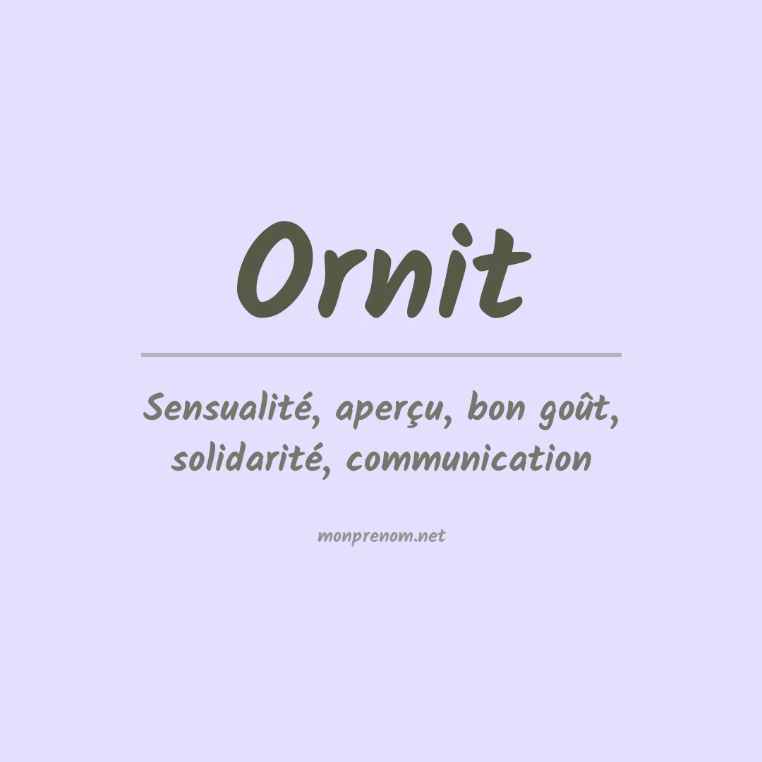 Signification du prénom Ornit