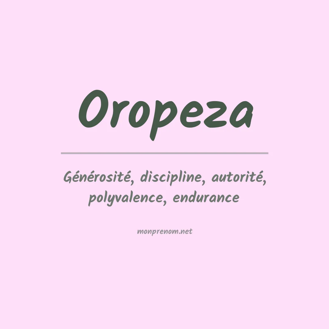 Prénom Oropeza