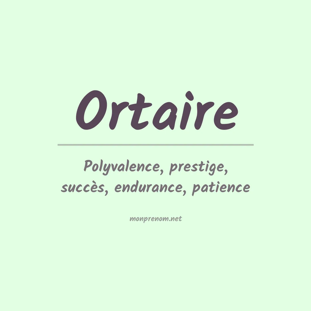Prénom Ortaire