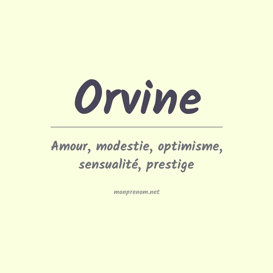 Signification du prénom Orvine