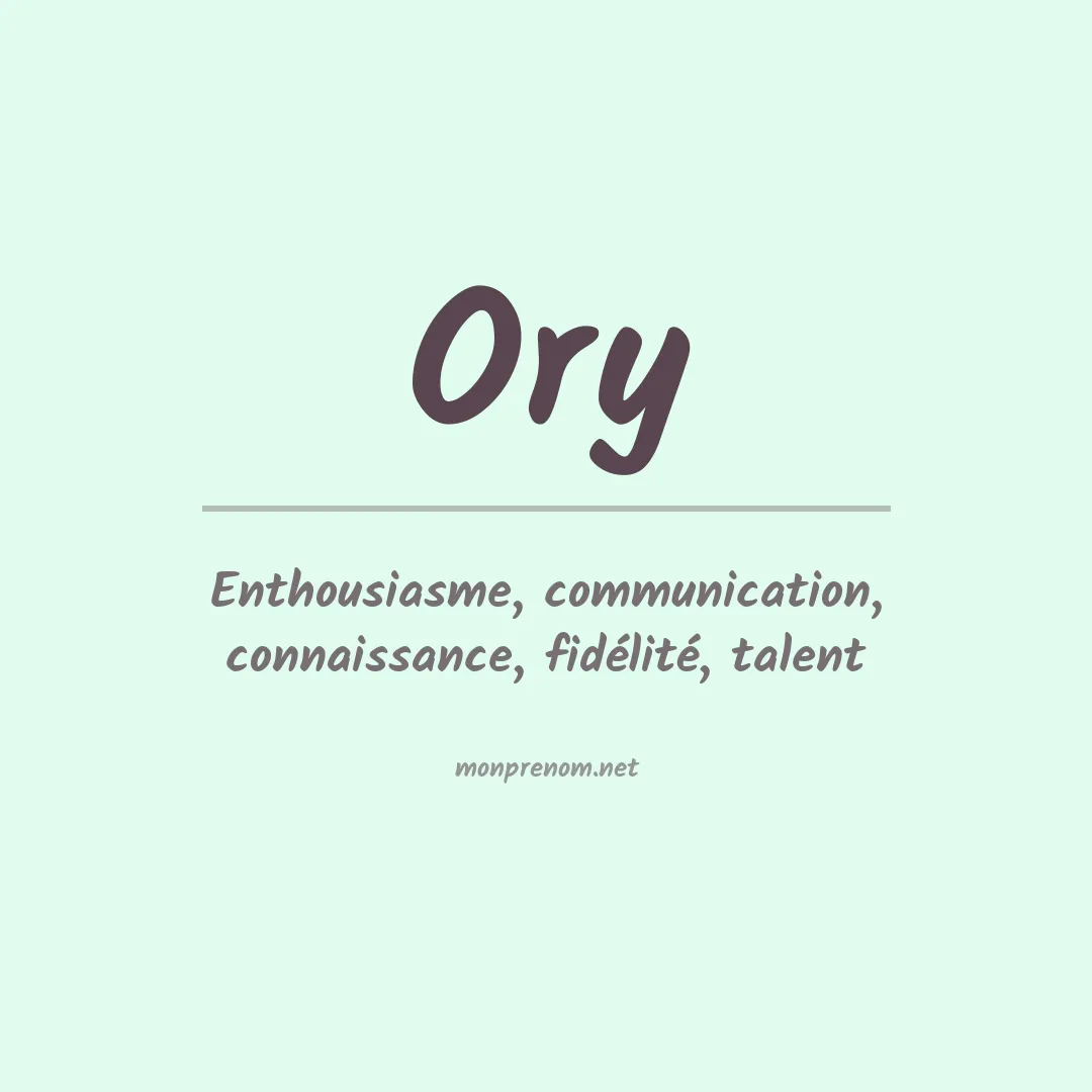 Prénom Ory