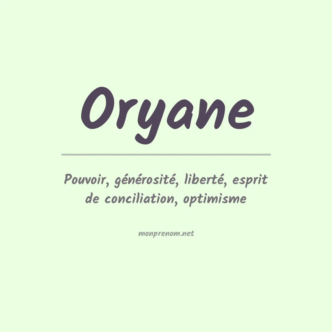 Signification du prénom Oryane