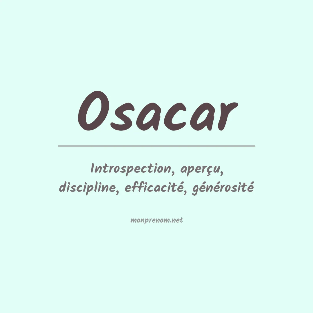 Signification du prénom Osacar