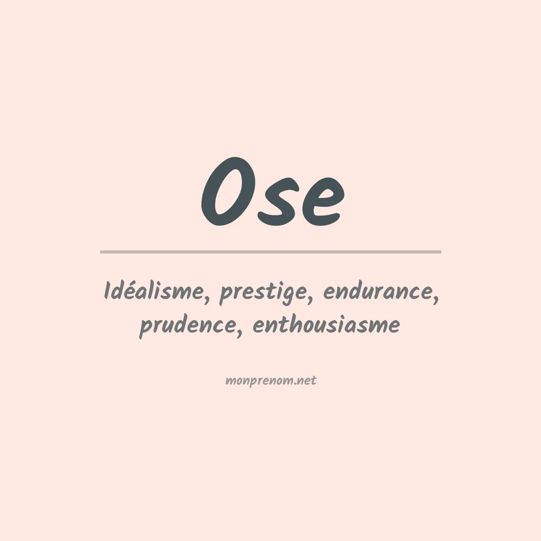 Prénom Ose