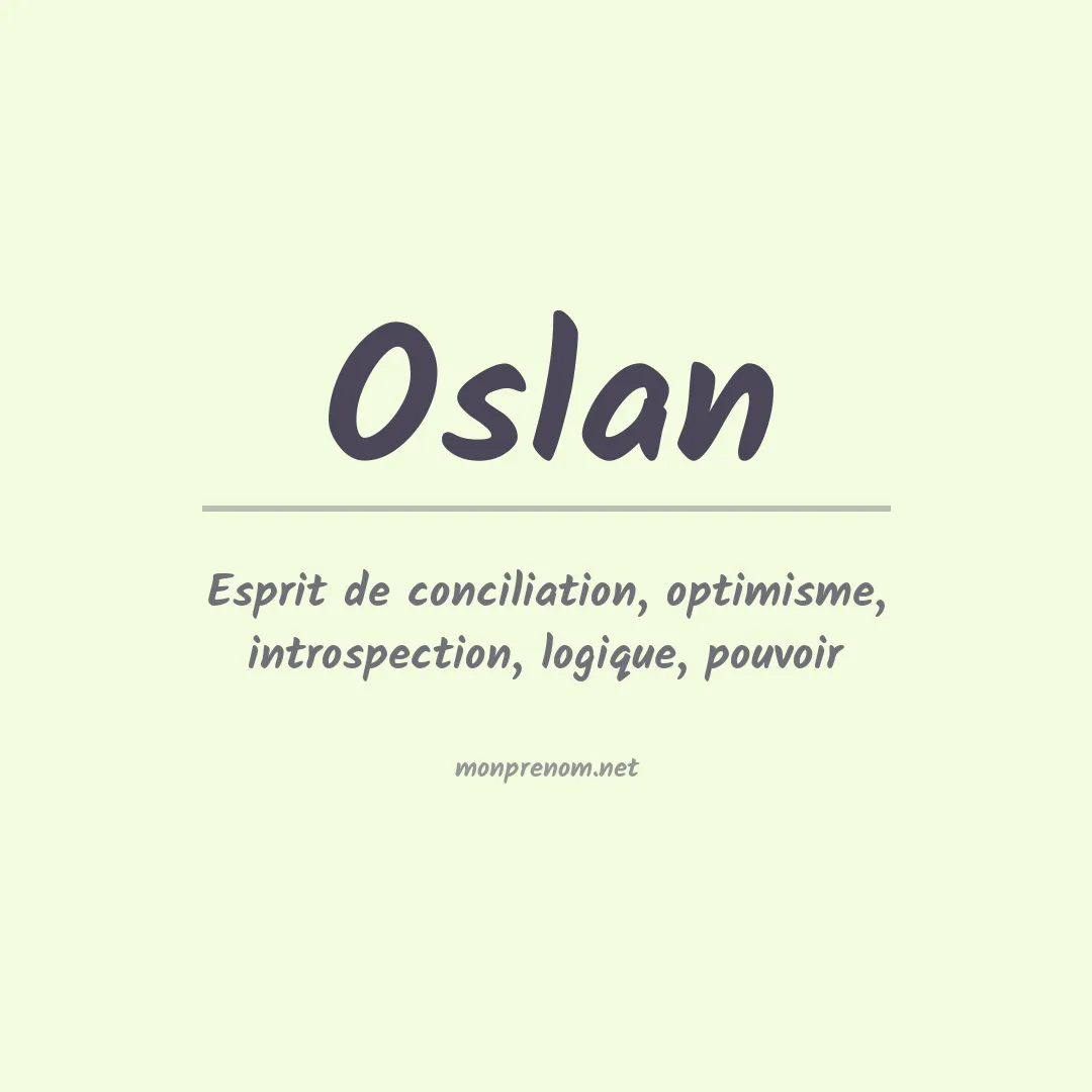 Signification du prénom Oslan