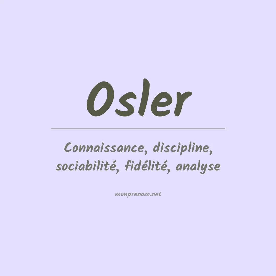 Prénom Osler