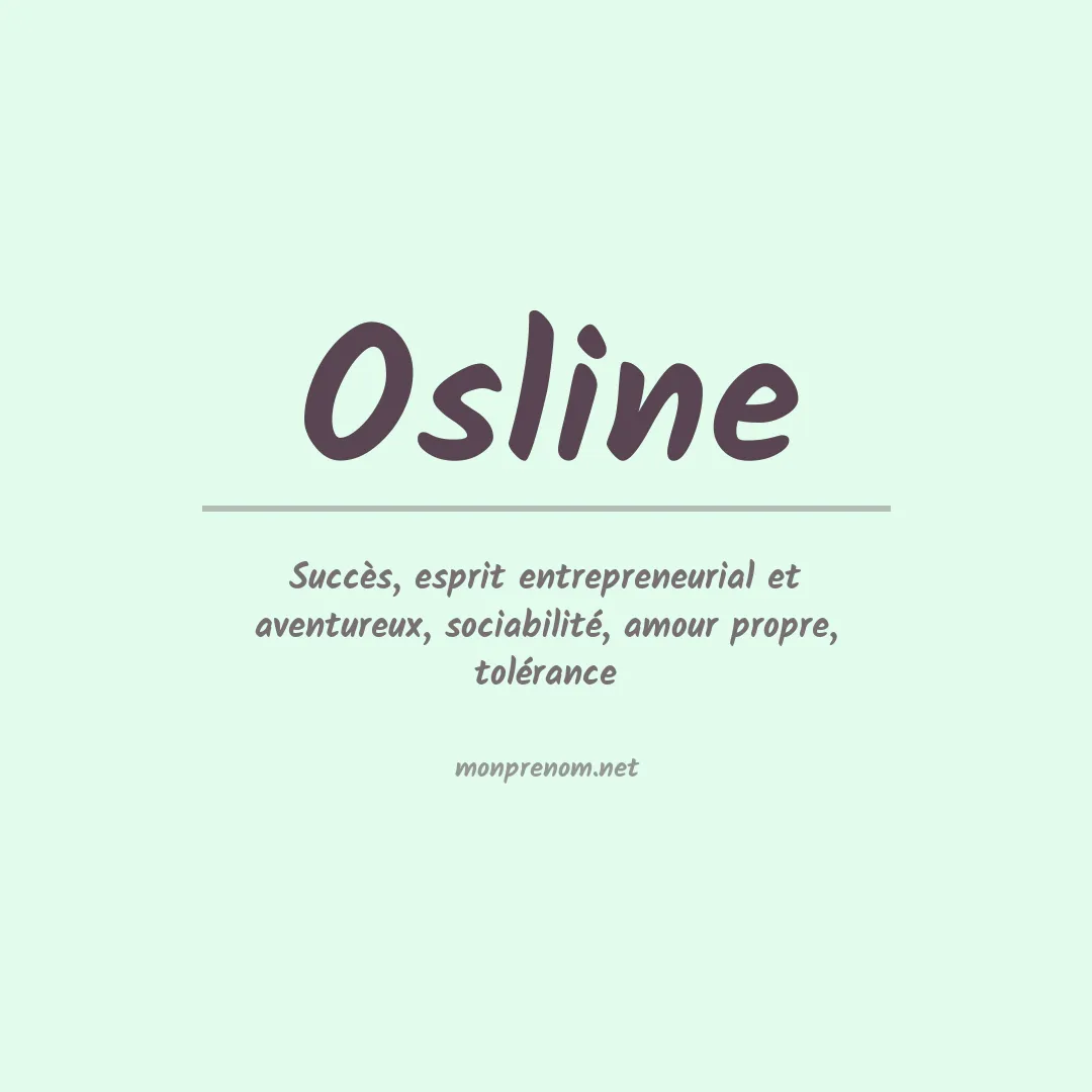 Signification du prénom Osline