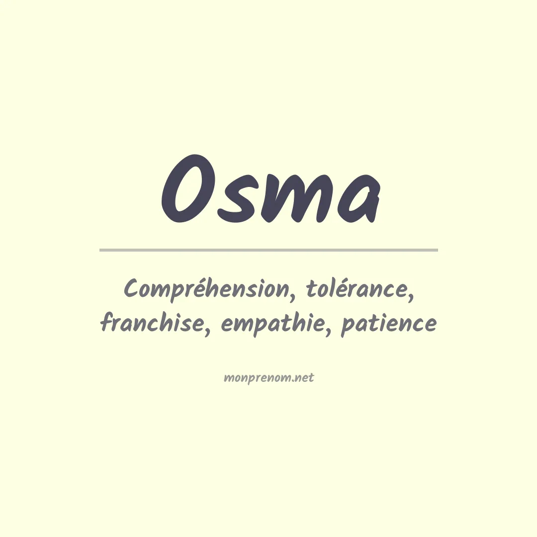 Signification du prénom Osma