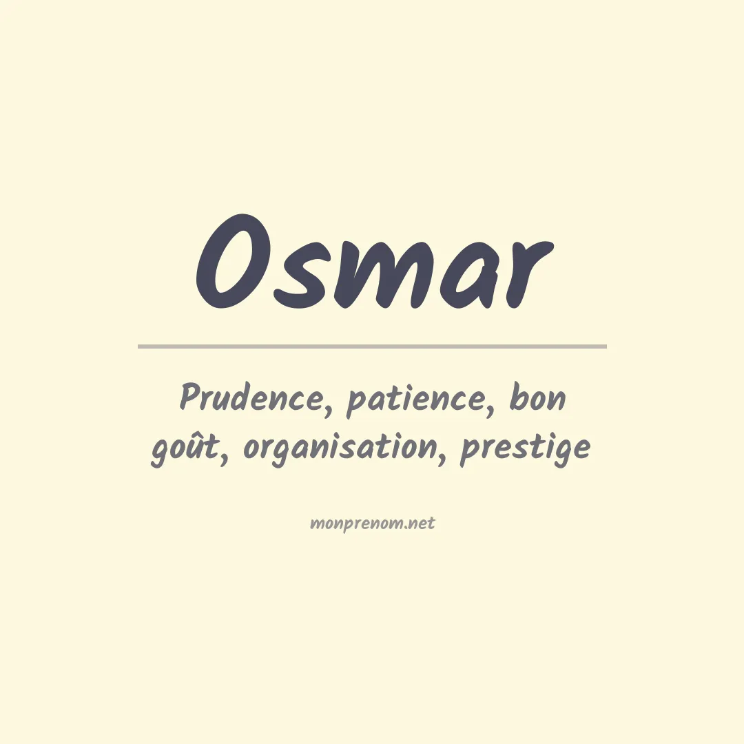 Signification du prénom Osmar