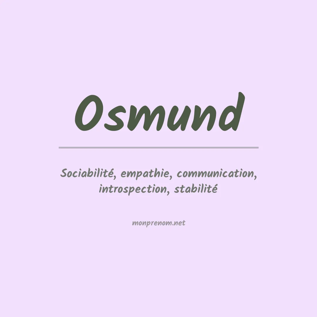Signification du prénom Osmund
