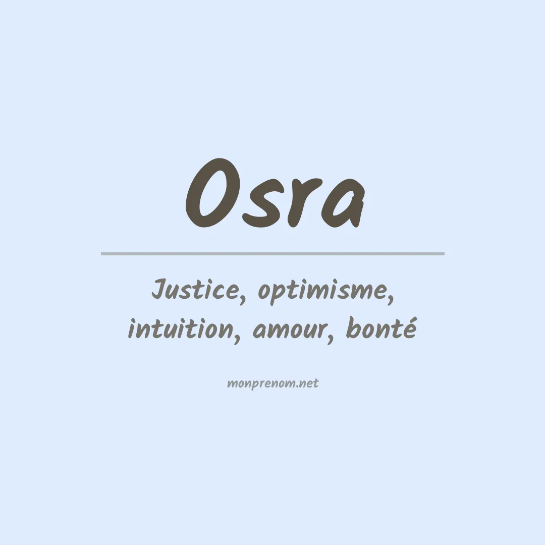 Signification du prénom Osra