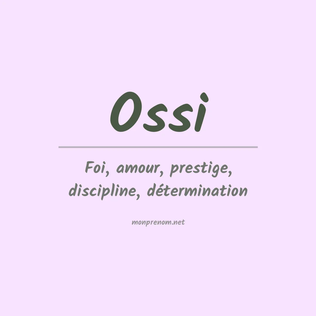 Prénom Ossi