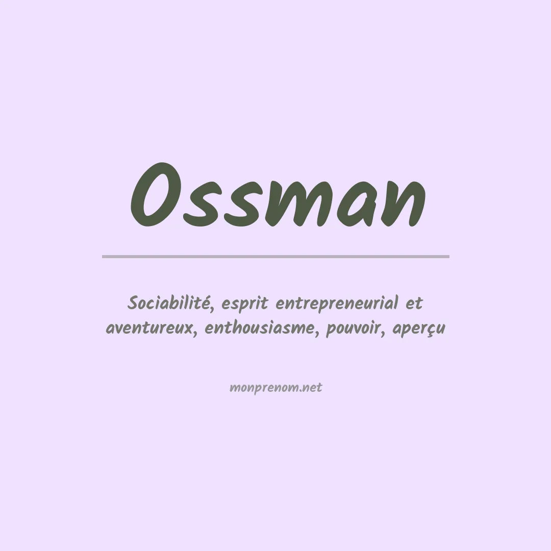 Prénom Ossman