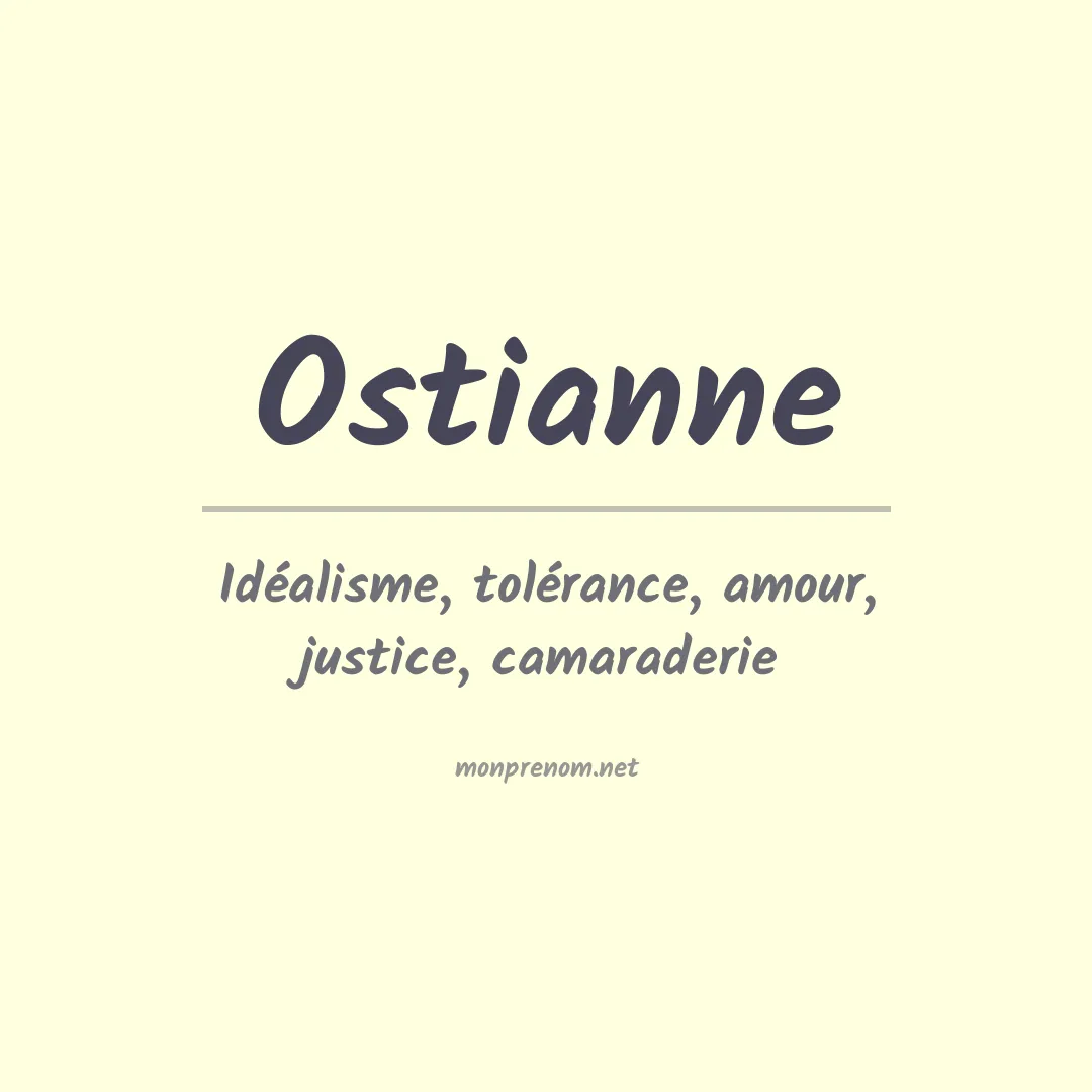 Signification du prénom Ostianne