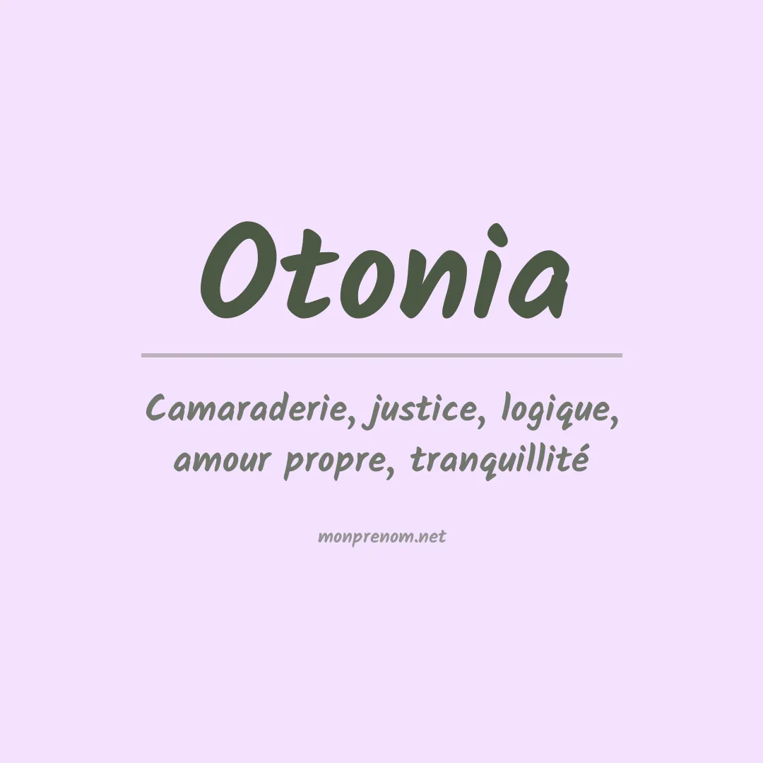 Signification du prénom Otonia