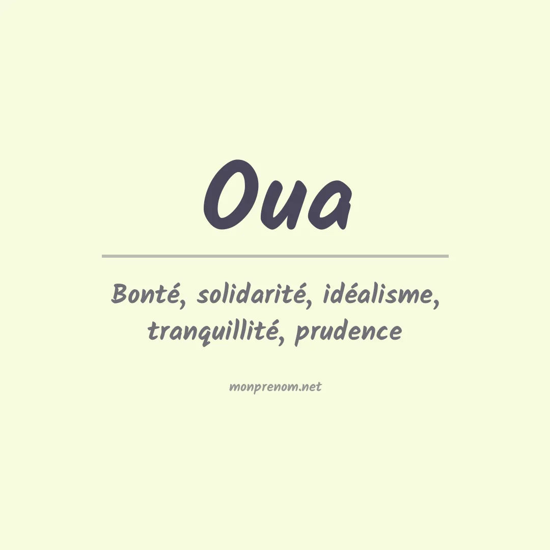 Signification du prénom Oua