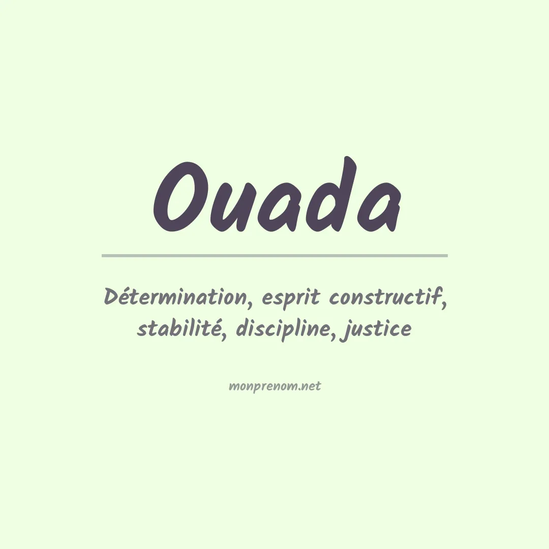 Signification du prénom Ouada