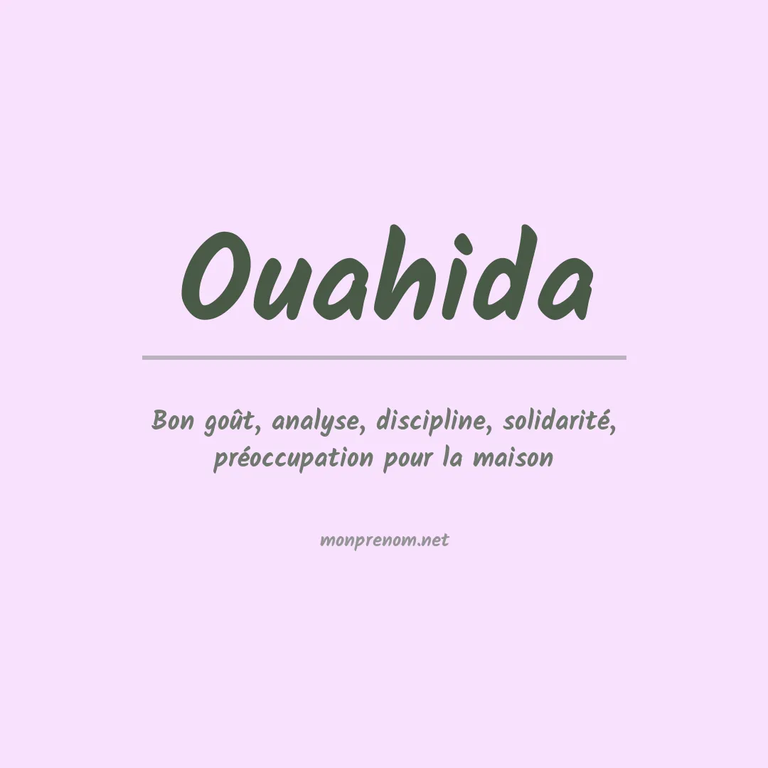 Prénom Ouahida