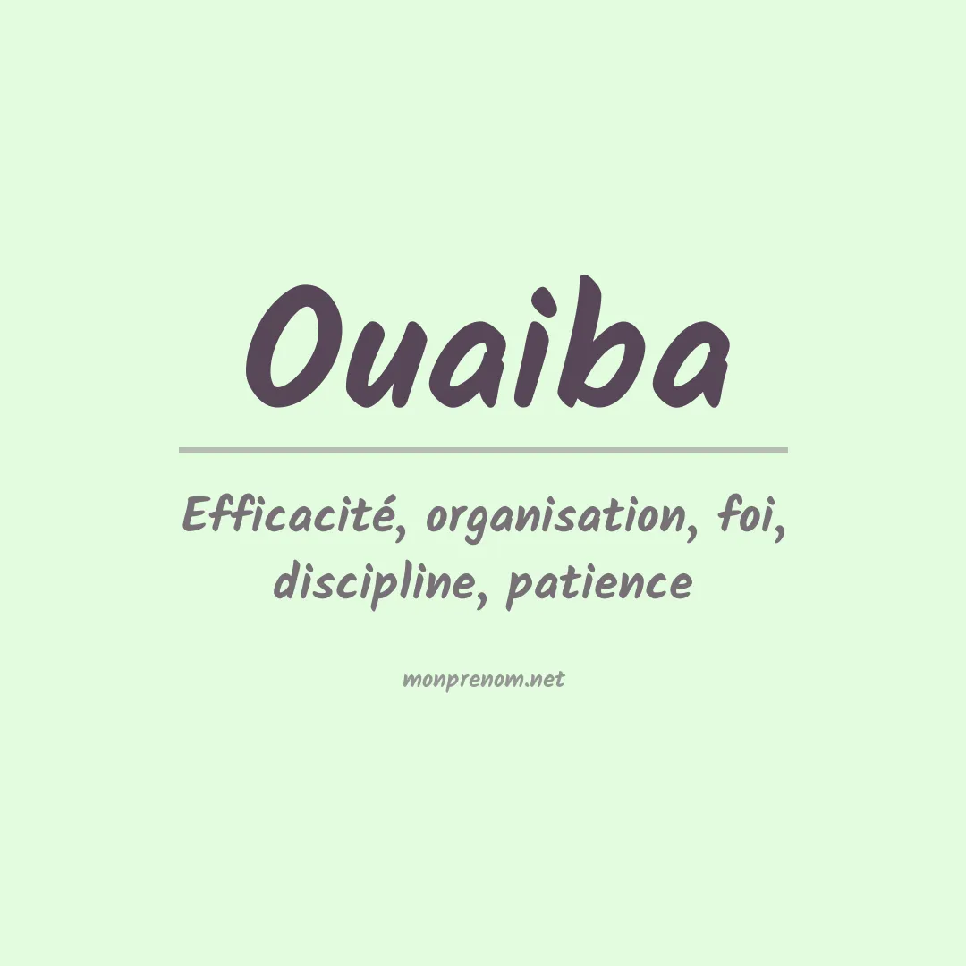 Signification du prénom Ouaiba