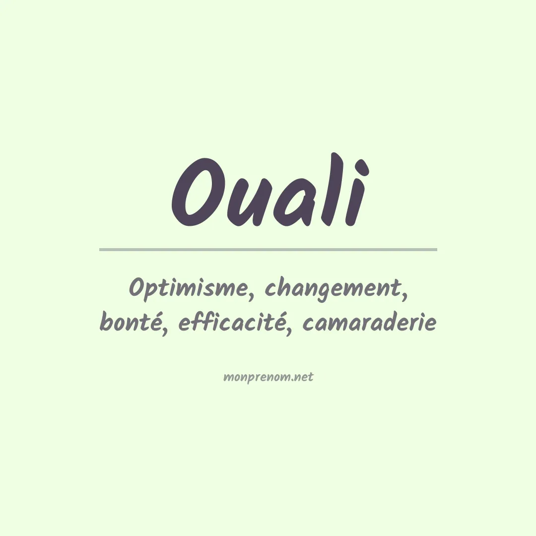 Prénom Ouali
