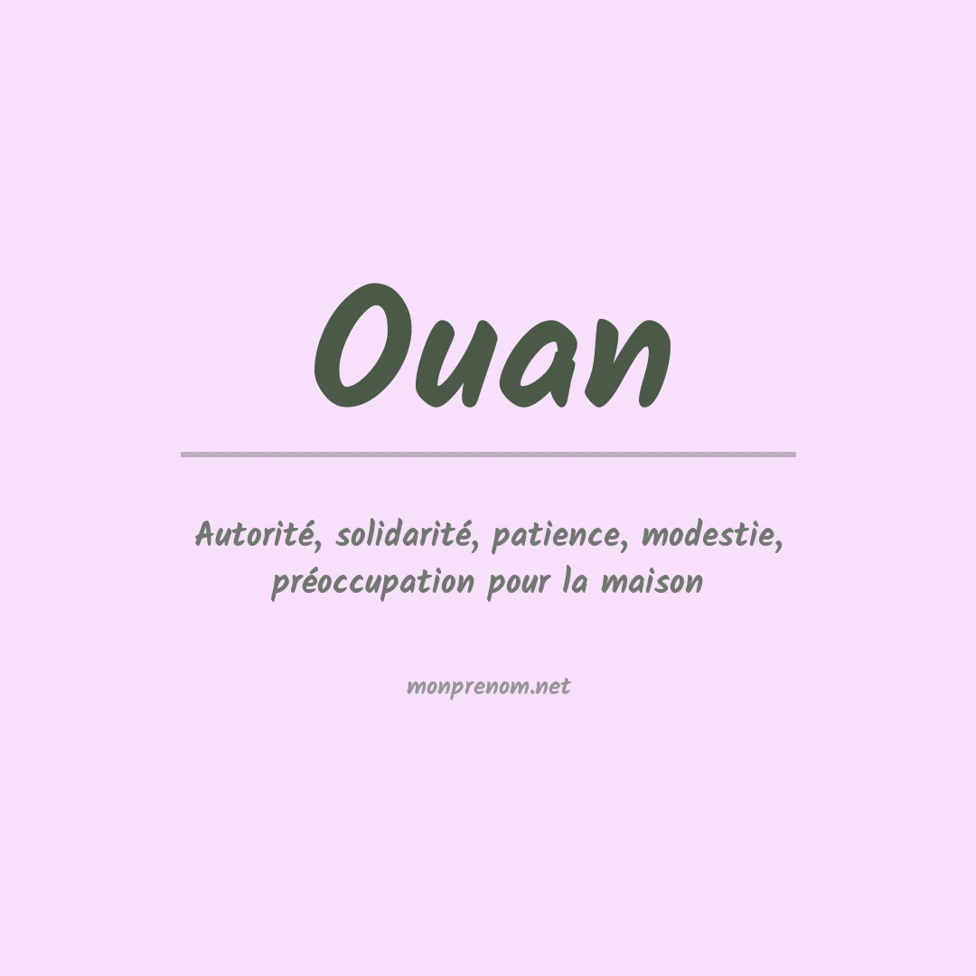 Signification du prénom Ouan