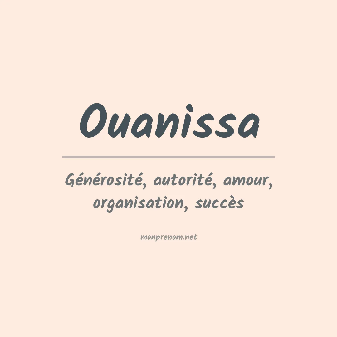 Signification du prénom Ouanissa