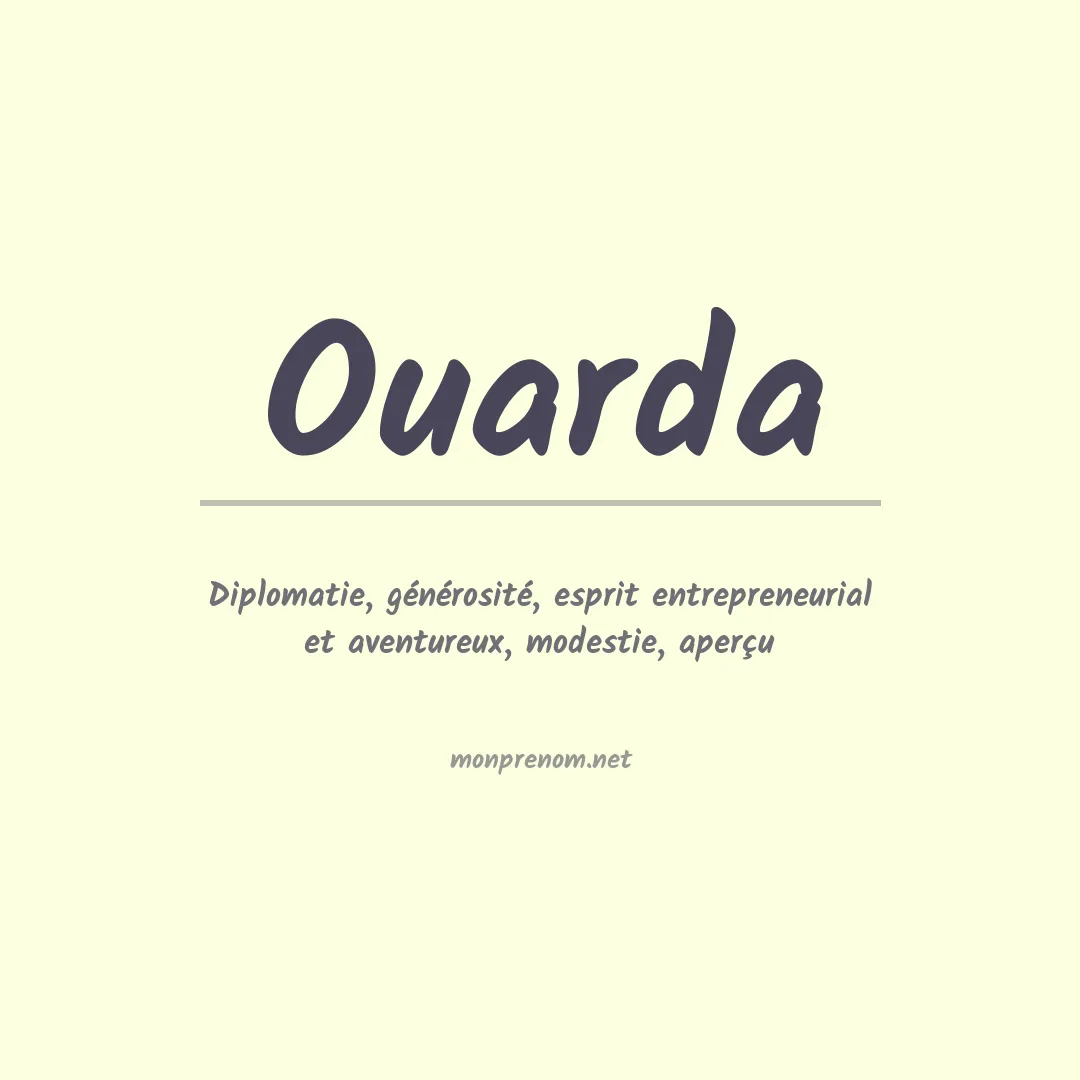Signification du prénom Ouarda
