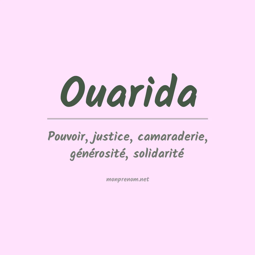 Signification du prénom Ouarida