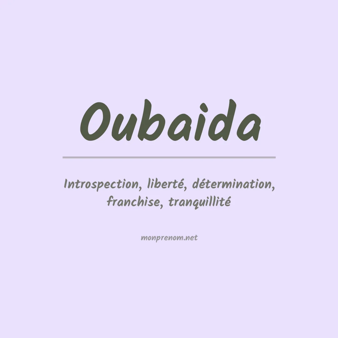 Signification du prénom Oubaida