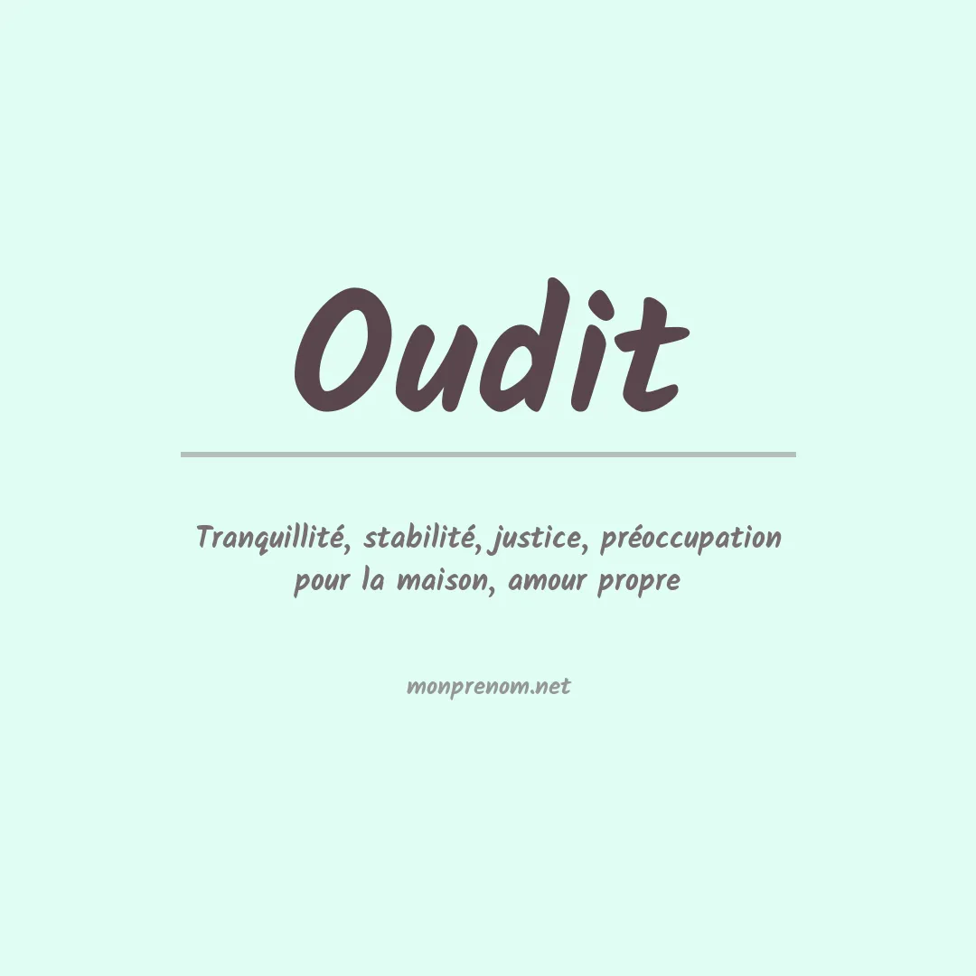 Signification du prénom Oudit