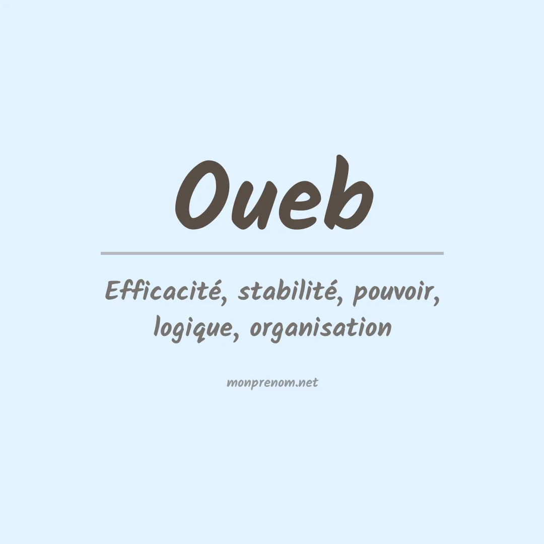 Signification du prénom Oueb