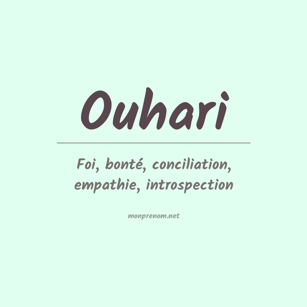 Signification du prénom Ouhari