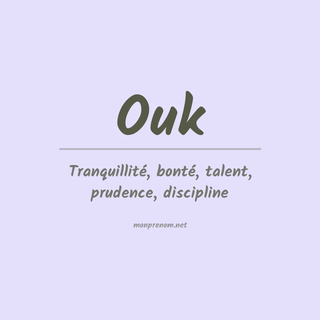 Prénom Ouk