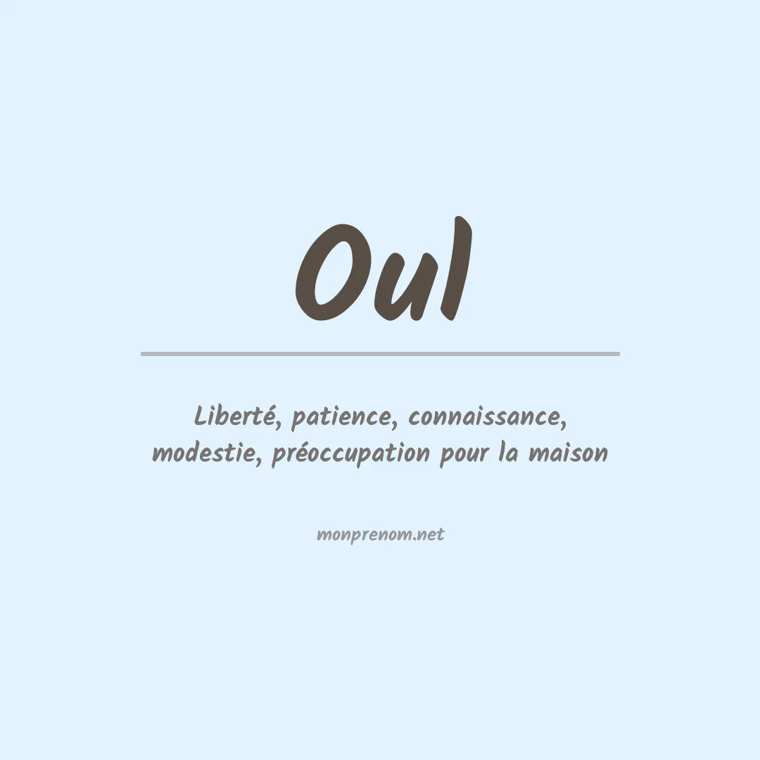 Signification du prénom Oul