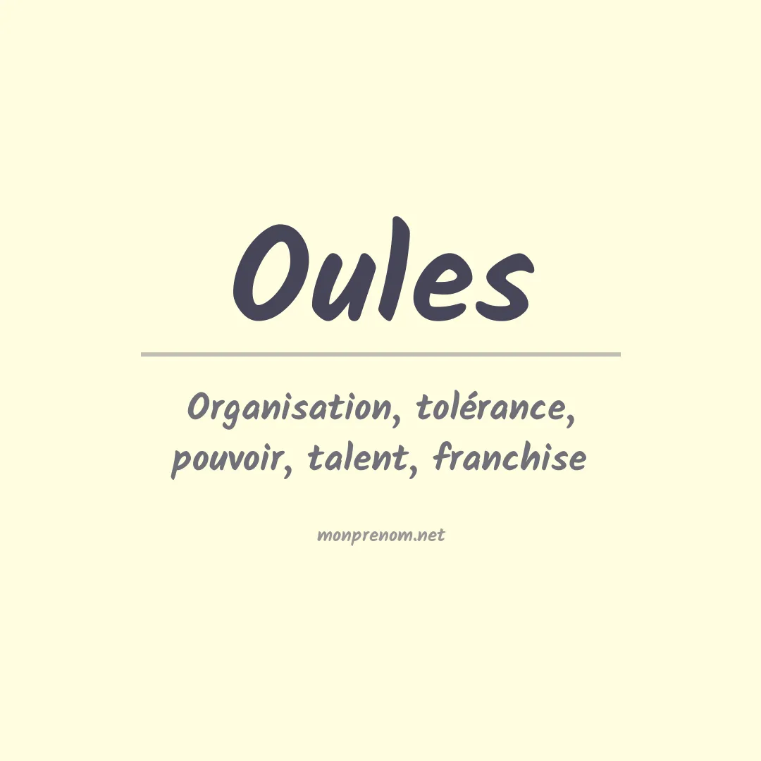Signification du prénom Oules