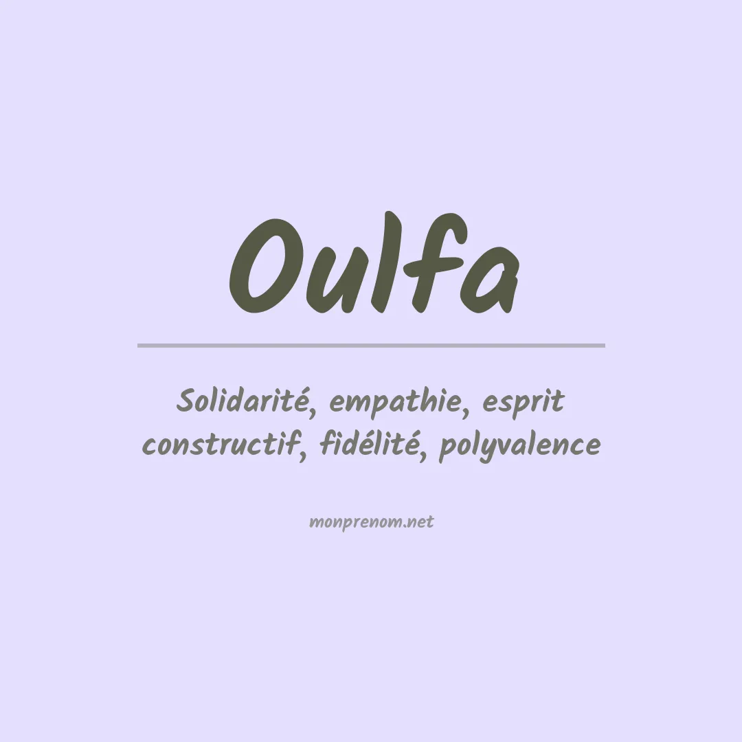 Prénom Oulfa