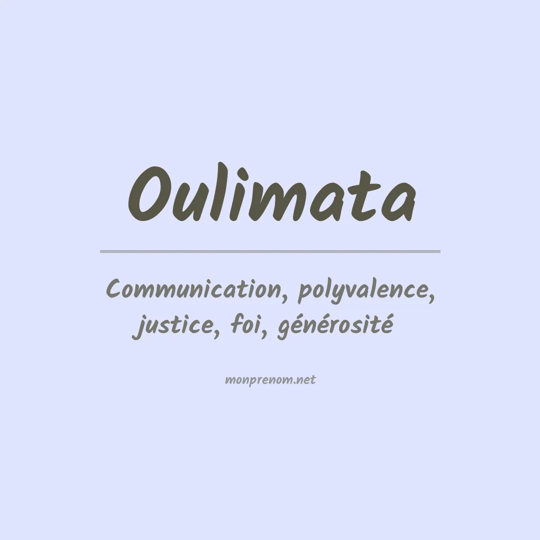 Signification du prénom Oulimata
