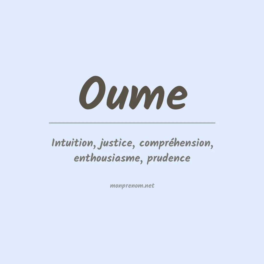 Signification du prénom Oume